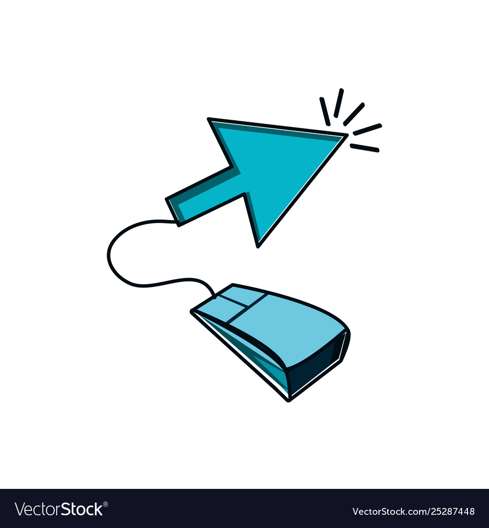 Mouse device with arrow cursor