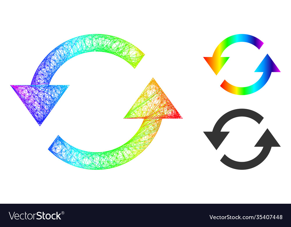 Rainbow net gradient refresh arrows icon vector image Rainbow net gradient refresh arrows icon