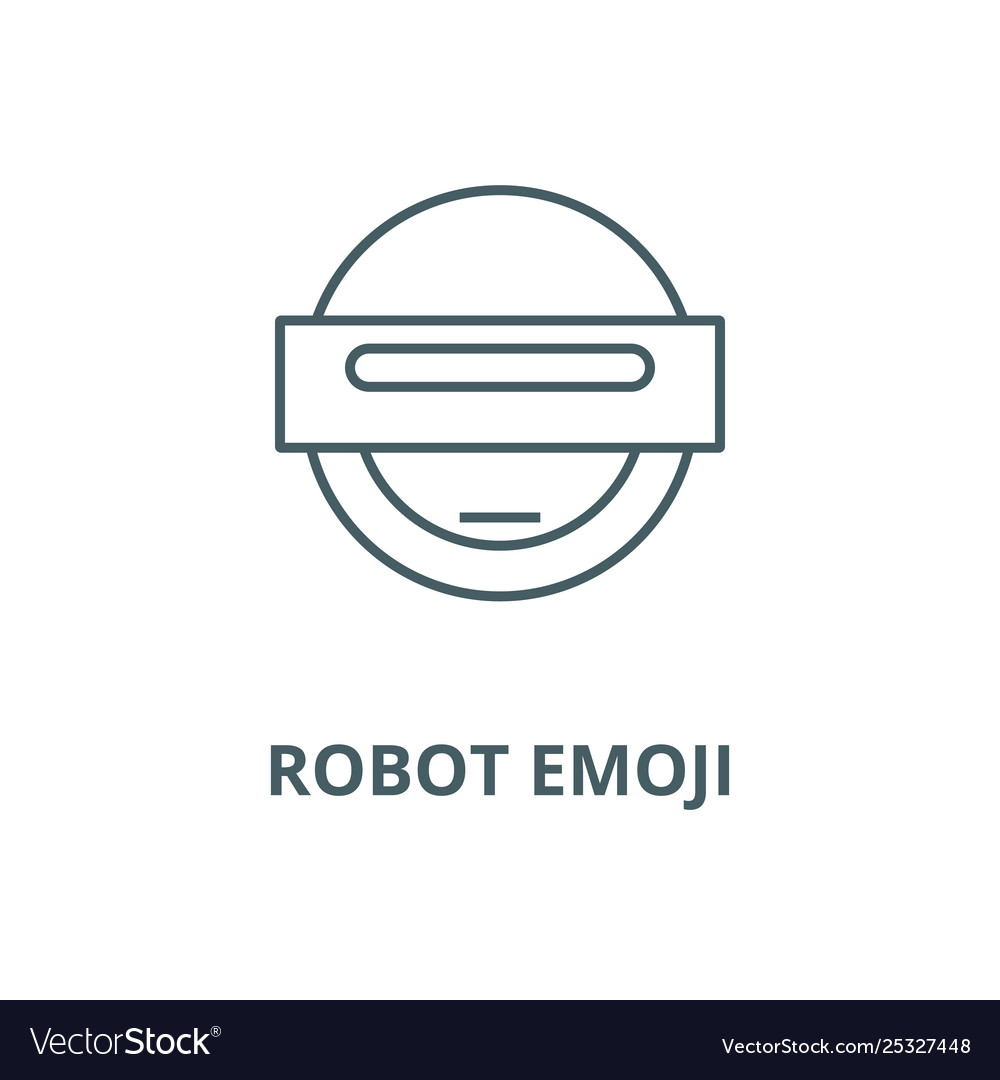 Robot emoji line icon linear concept