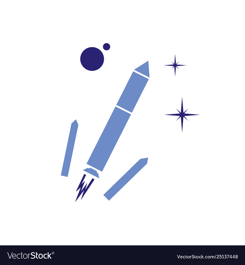 Rocket icon on background for graphic and web vector image Rocket icon on background for graphic and web