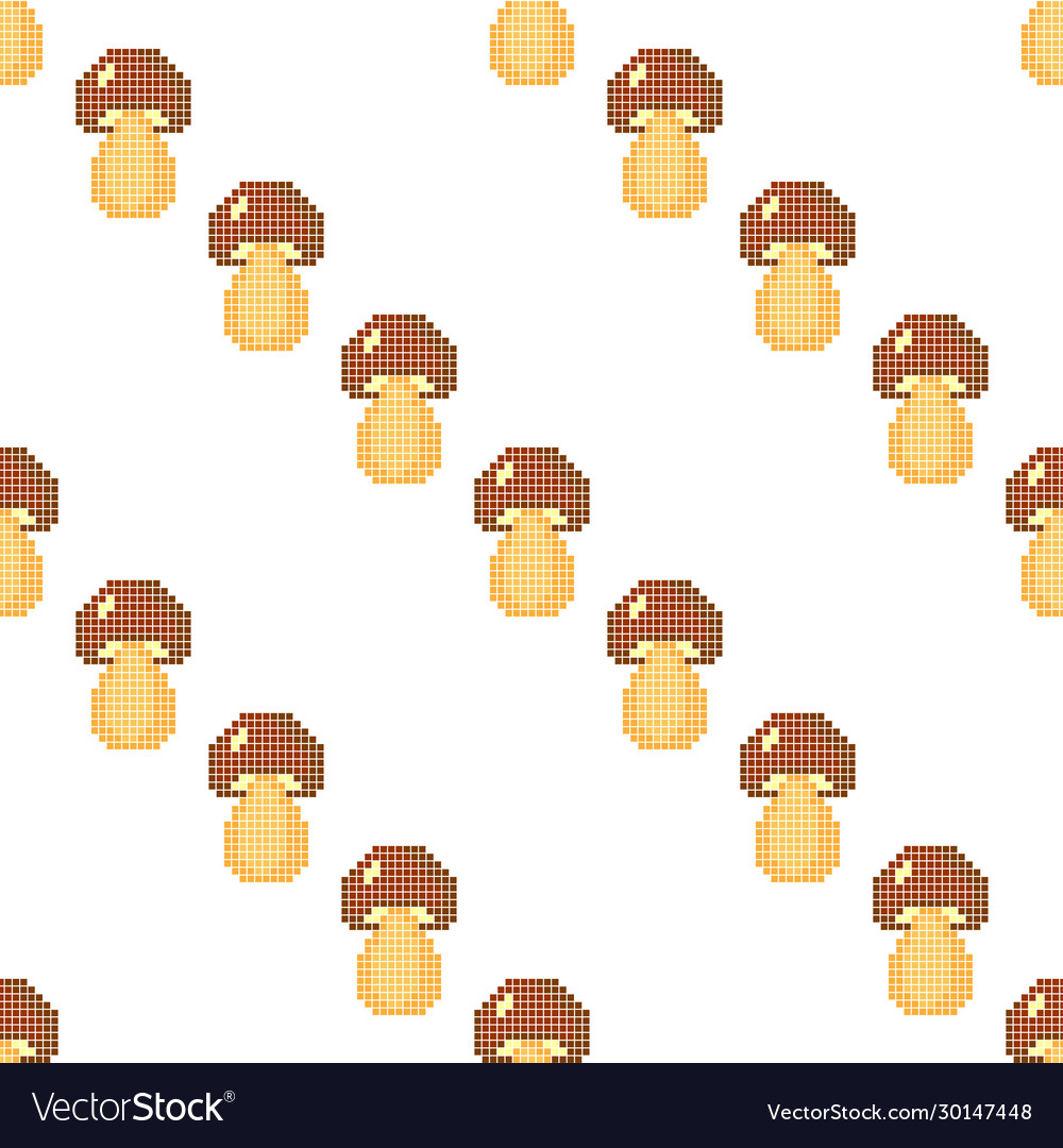 Seamless pattern with mushrooms on a white vector image Seamless pattern with mushrooms on a white