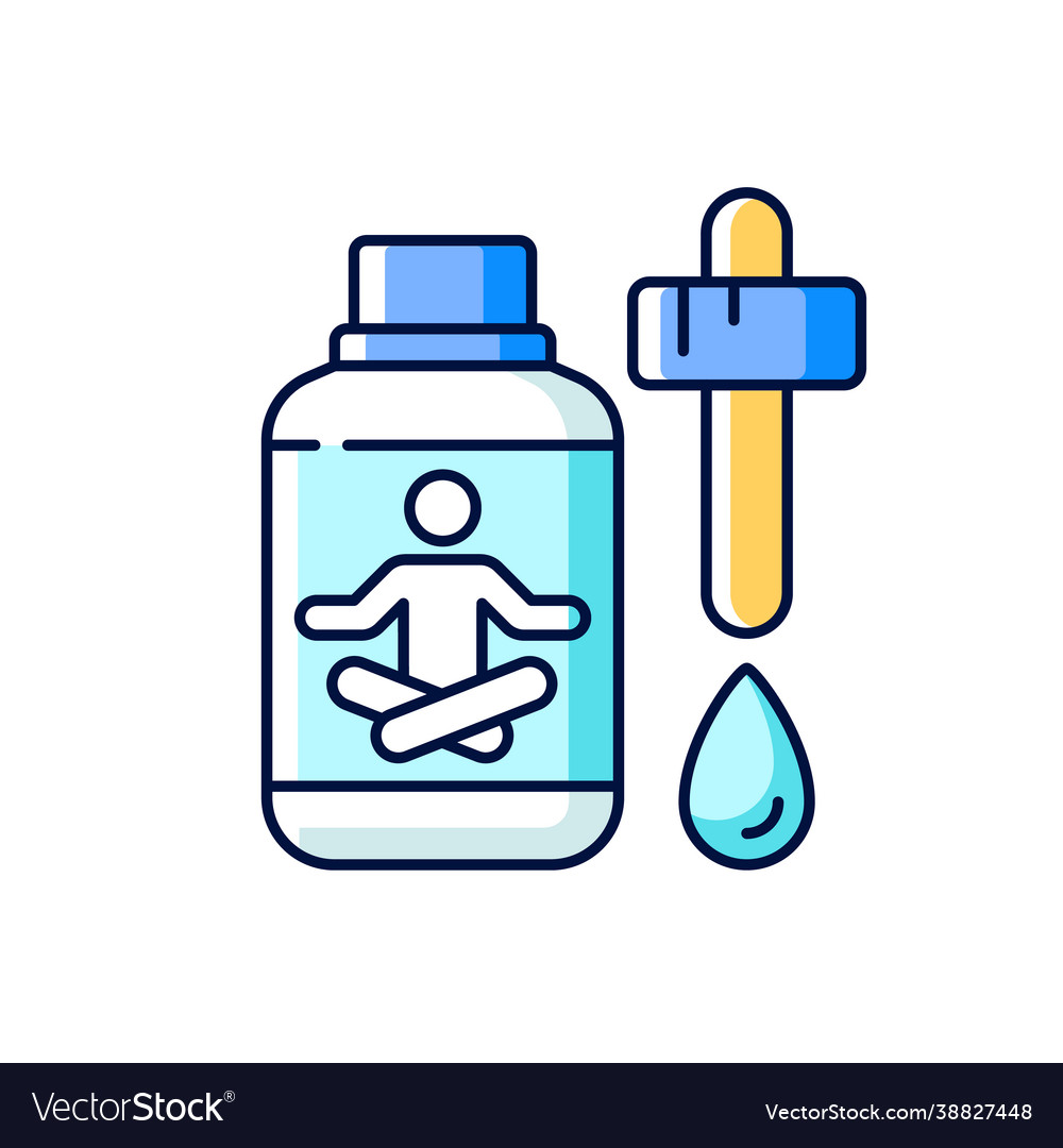Sedative drops rgb color icon Vector Image Sedative drops rgb color icon