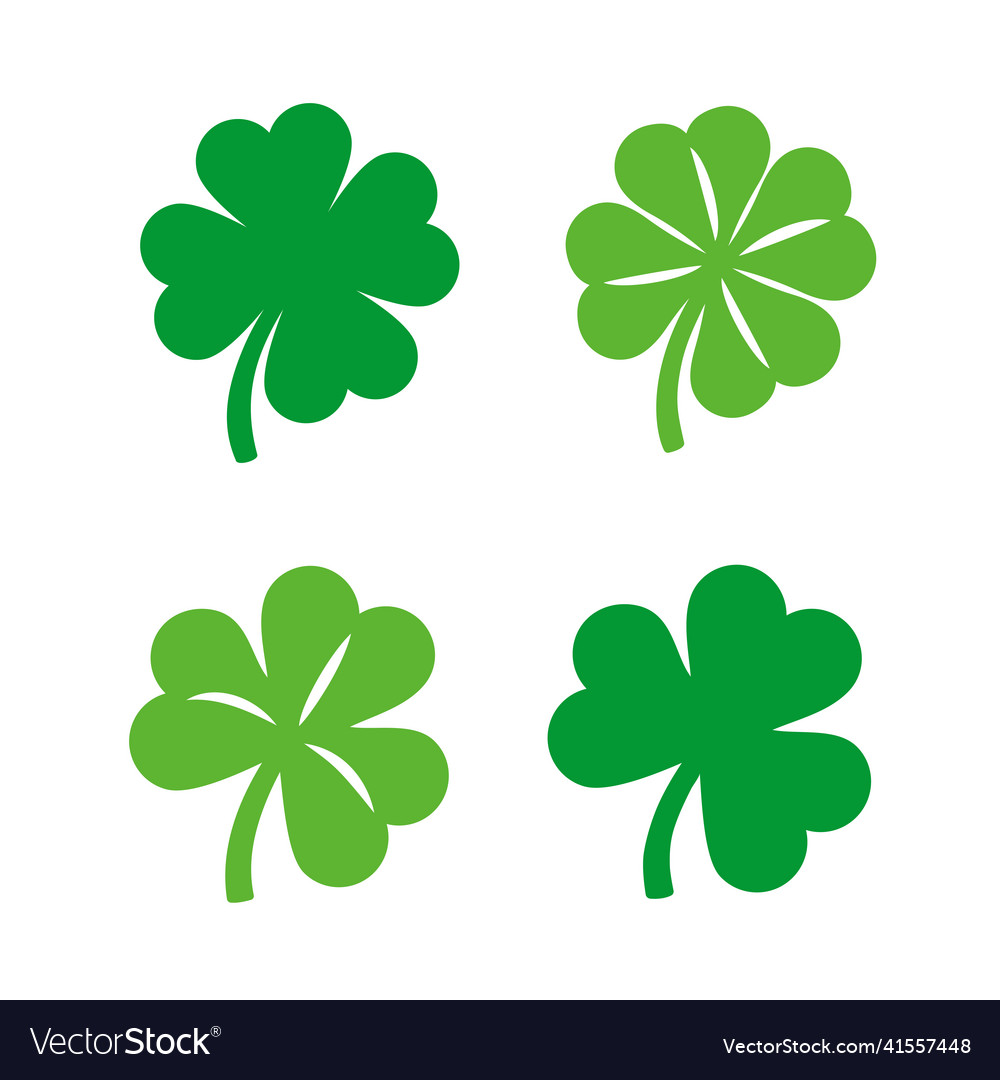 Shamrock icons four leaf clover icons clover Vector Image