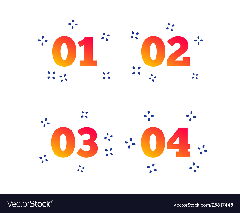 Step one two three icons sequence options