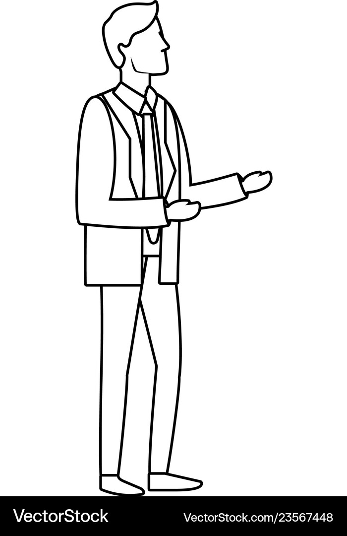Successful businessman avatar cartoon Royalty Free Vector