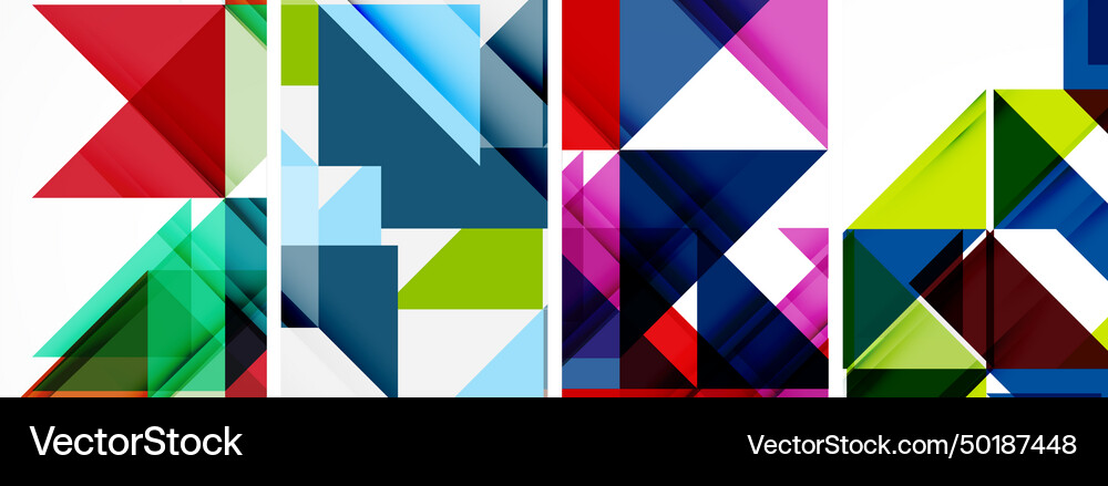 Triangle poster geometric background set Vector Image