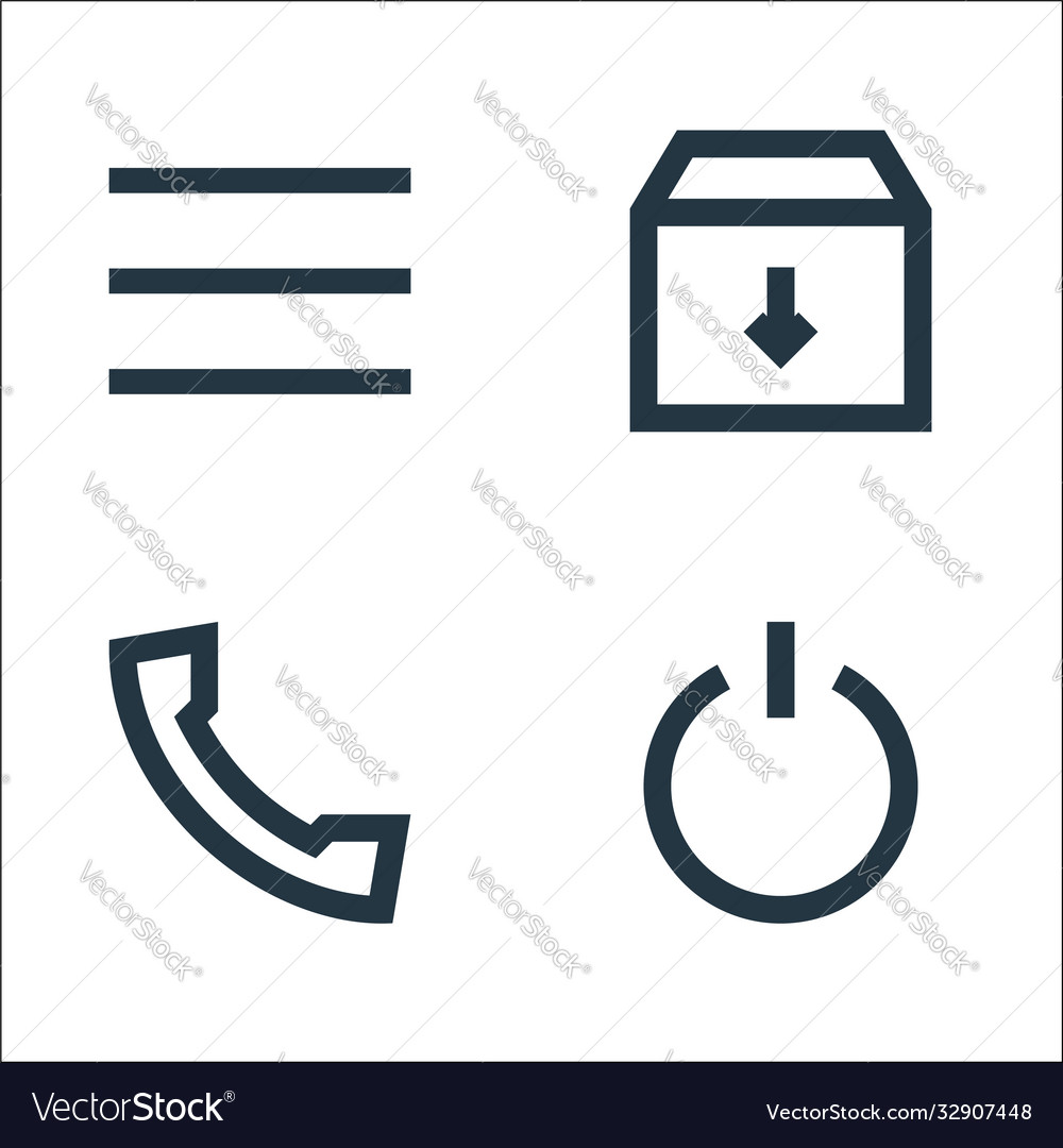 User interface line icons linear set quality vector image User interface line icons linear set quality