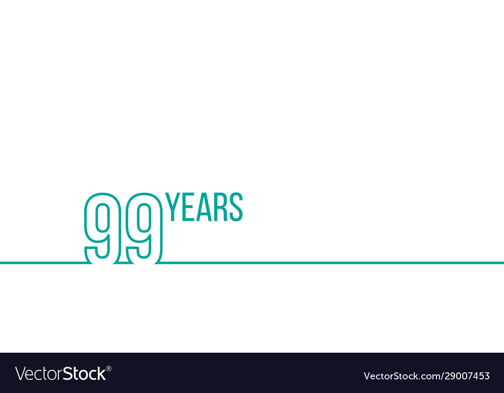 99 years anniversary or birthday linear outline