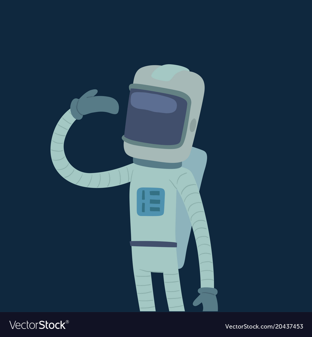 Astronaut in space character having fun