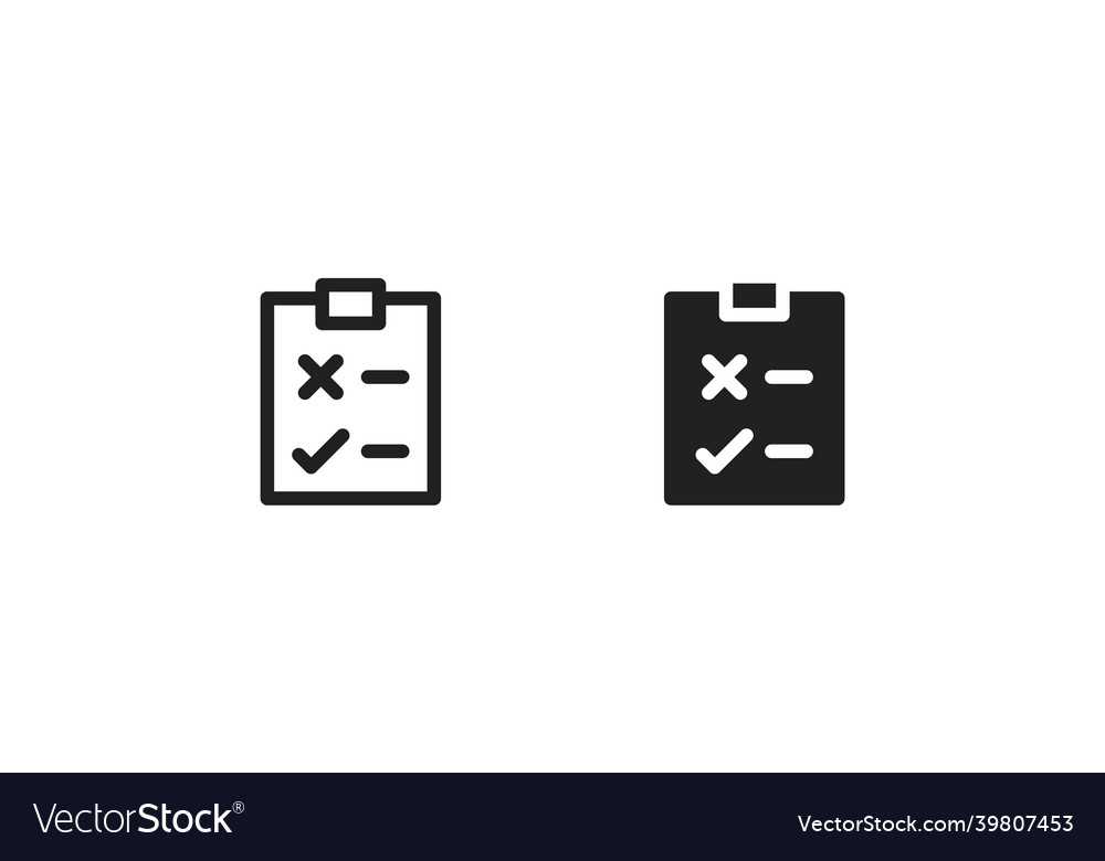 Check list simple icon set clipboard symbol vector image Check list simple icon set clipboard symbol