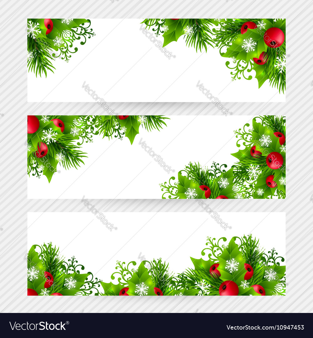 Christmas background with fir and holly Royalty Free Vector