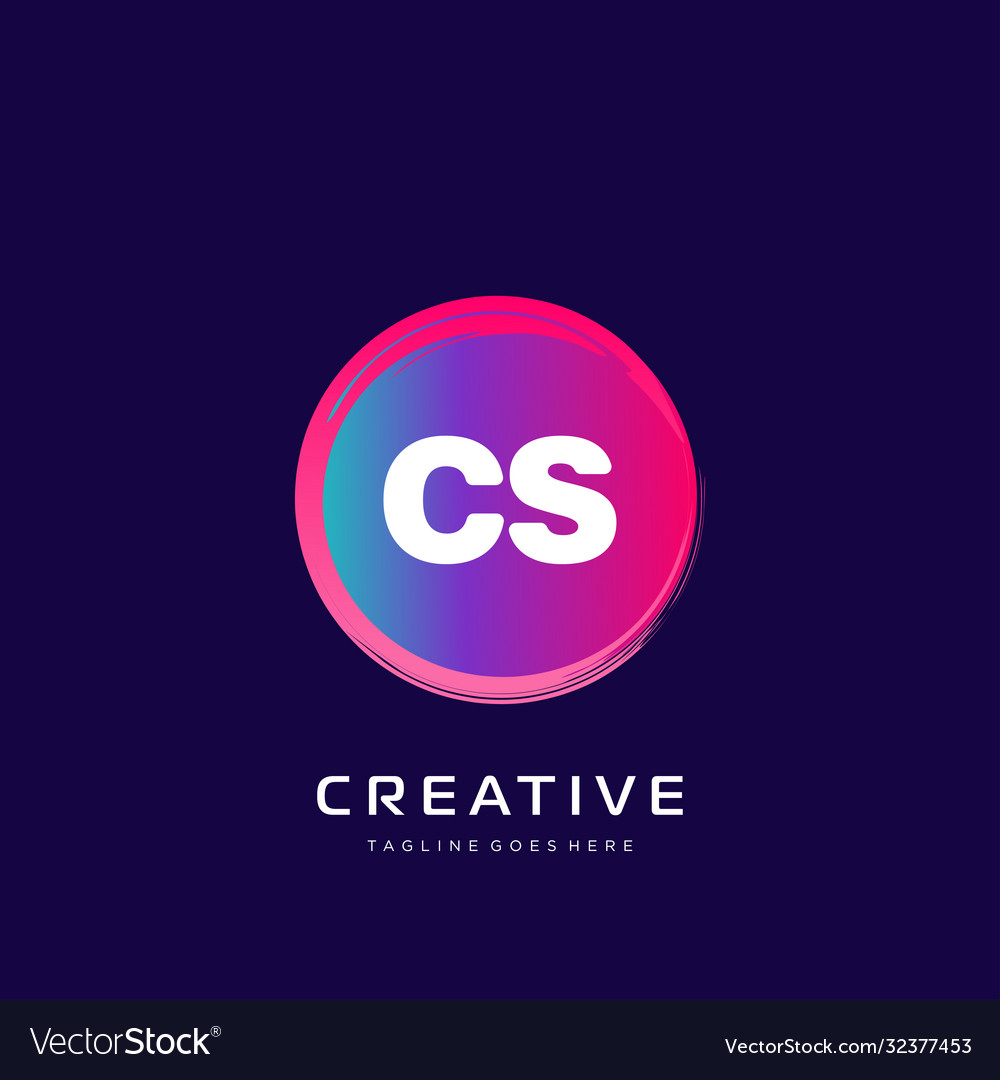 Cs initial logo with colorful template Vector Image Cs initial logo with colorful template