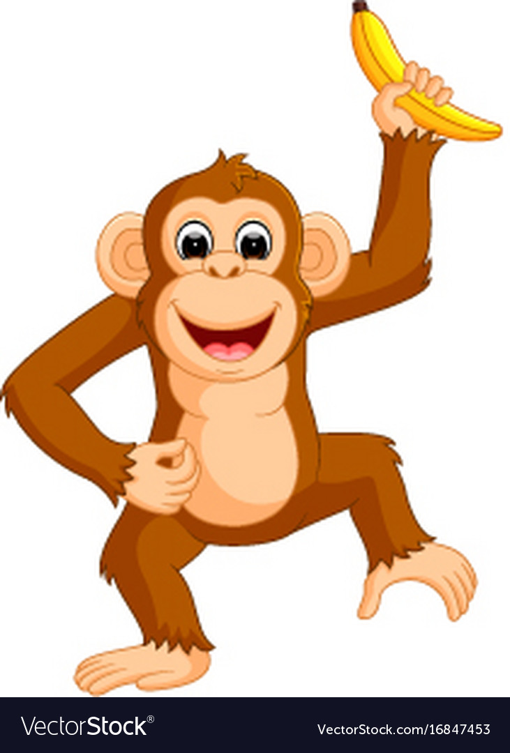 Simple cartoon of a cute monkey Royalty Free Vector Image