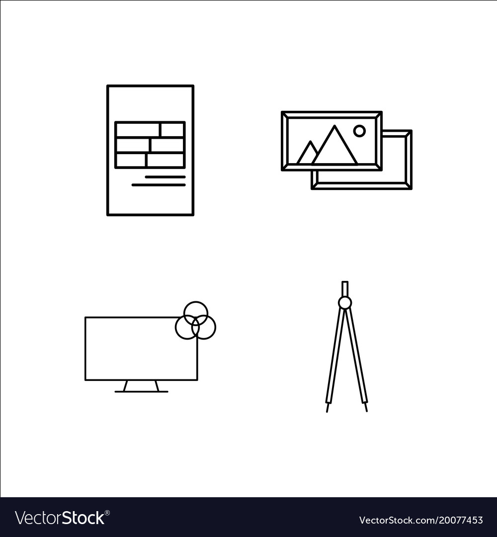 Design and studio simple linear icon setsimple