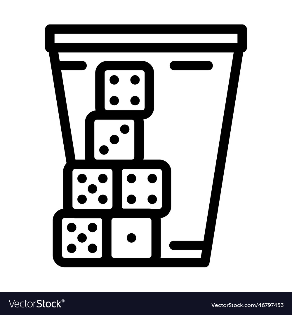 Dice game board table line icon