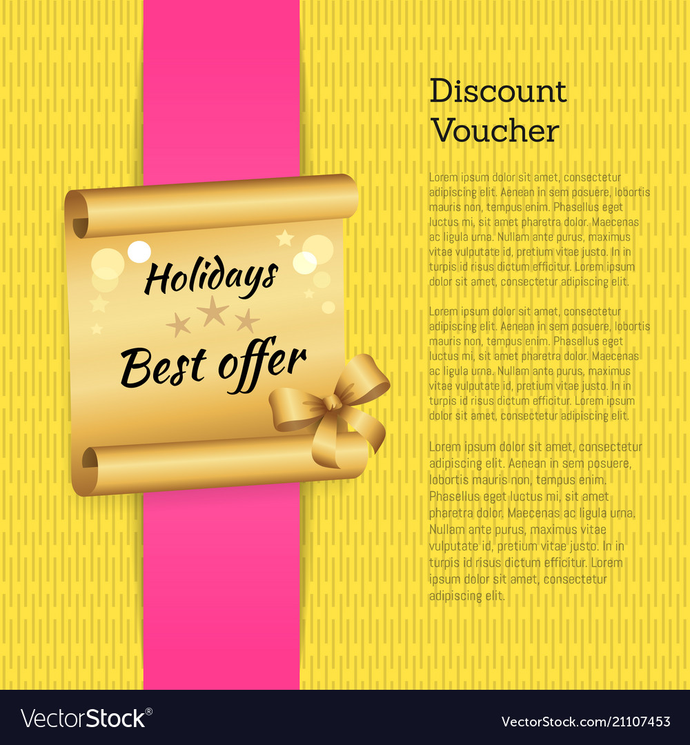 Discount voucher holidays offer promo advertising