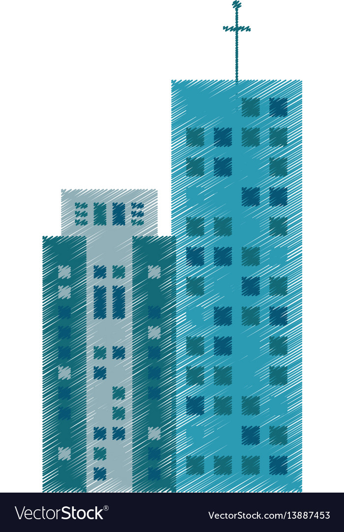Drawing building architecture modern vector image Drawing building architecture modern