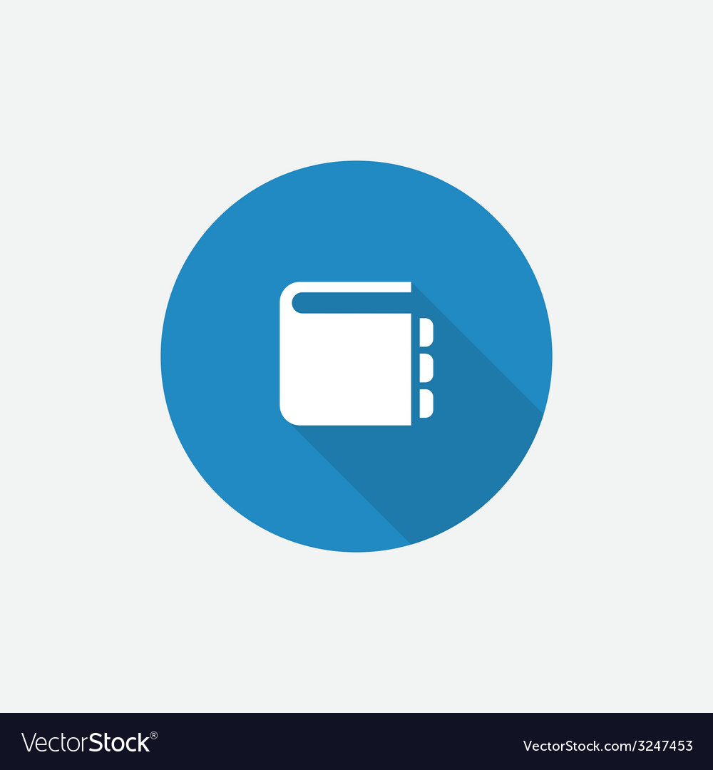 Flat Notepad Icon with Long Shadow