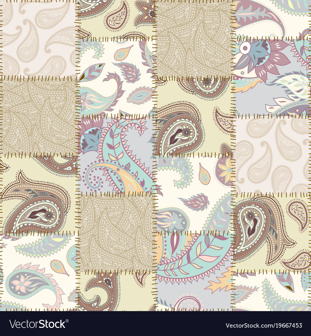 Geometric patchwork pattern of a squares