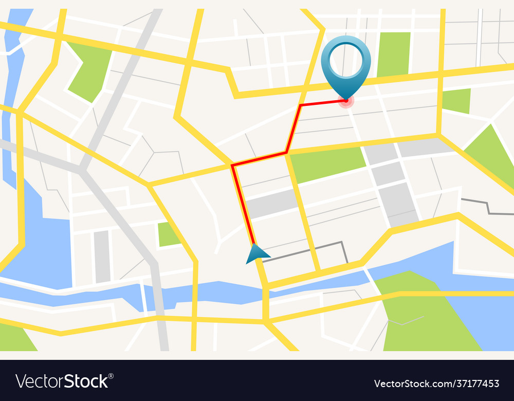 Gps map with pin vector image Gps map with pin