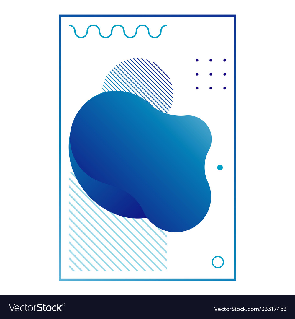 Gradient abstract liquid shape with geometric vector image Gradient abstract liquid shape with geometric