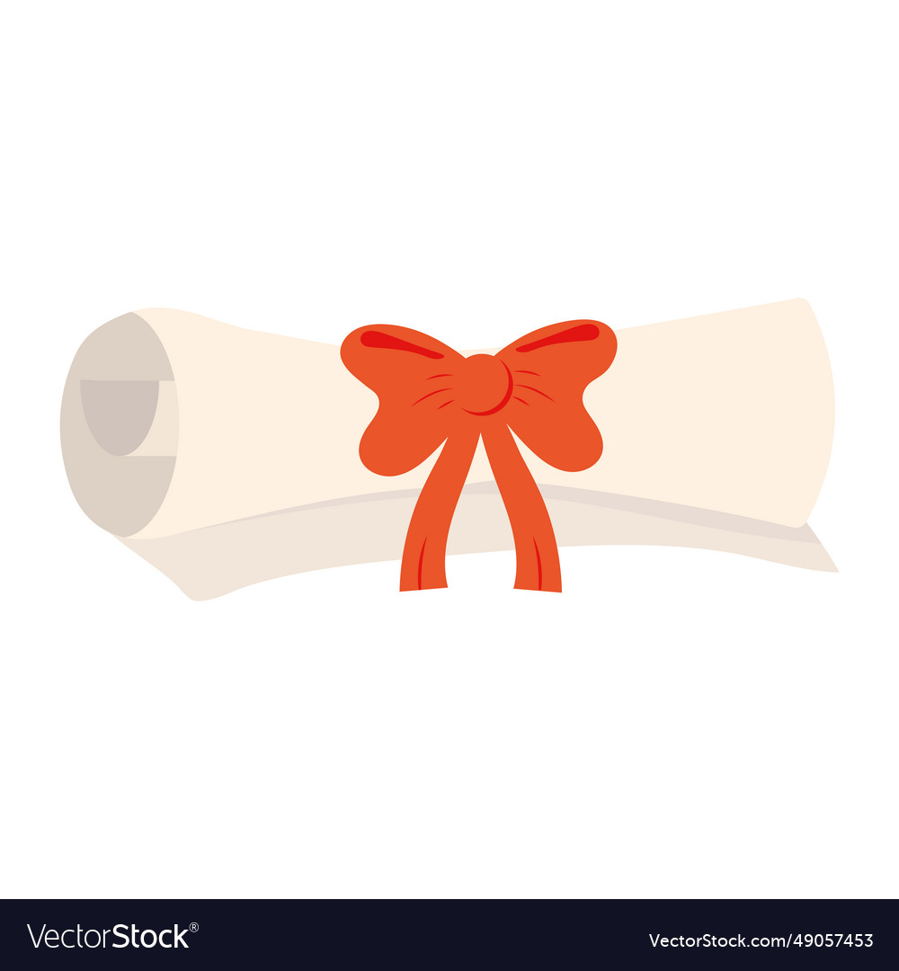 Graduation diploma roll with ribbon Royalty Free Vector