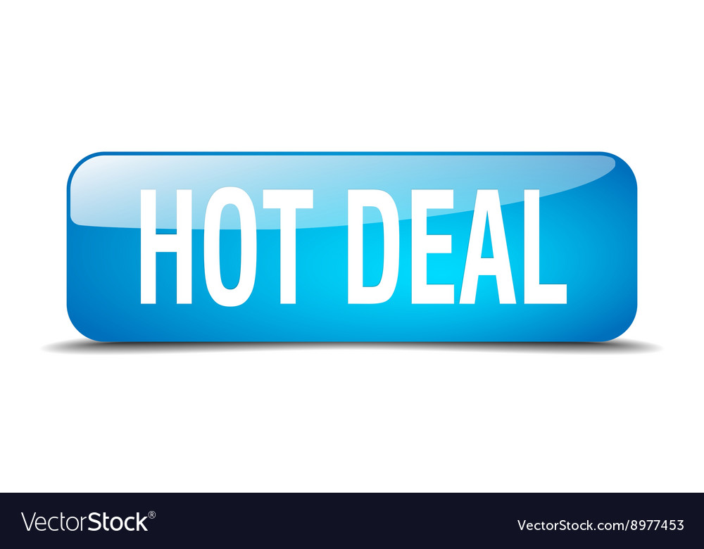 Hot Deal Blue Square Realistic Isolated Web Vector Image