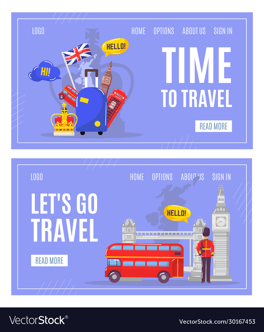 Learning english language and travel to england Vector Image