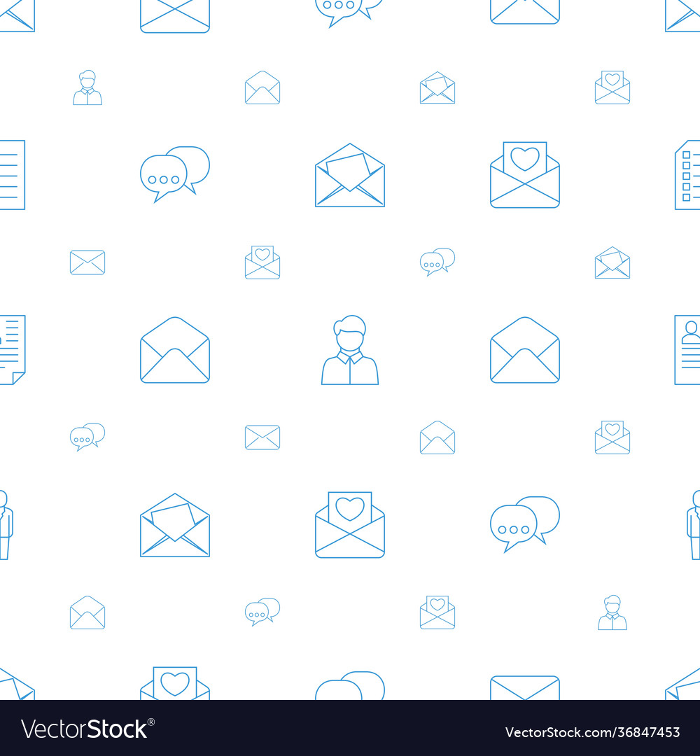 Message icons pattern seamless white background
