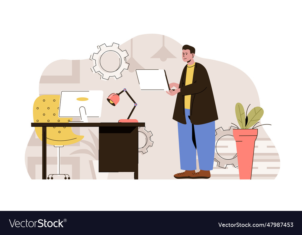 Modern Developer Working on Laptop