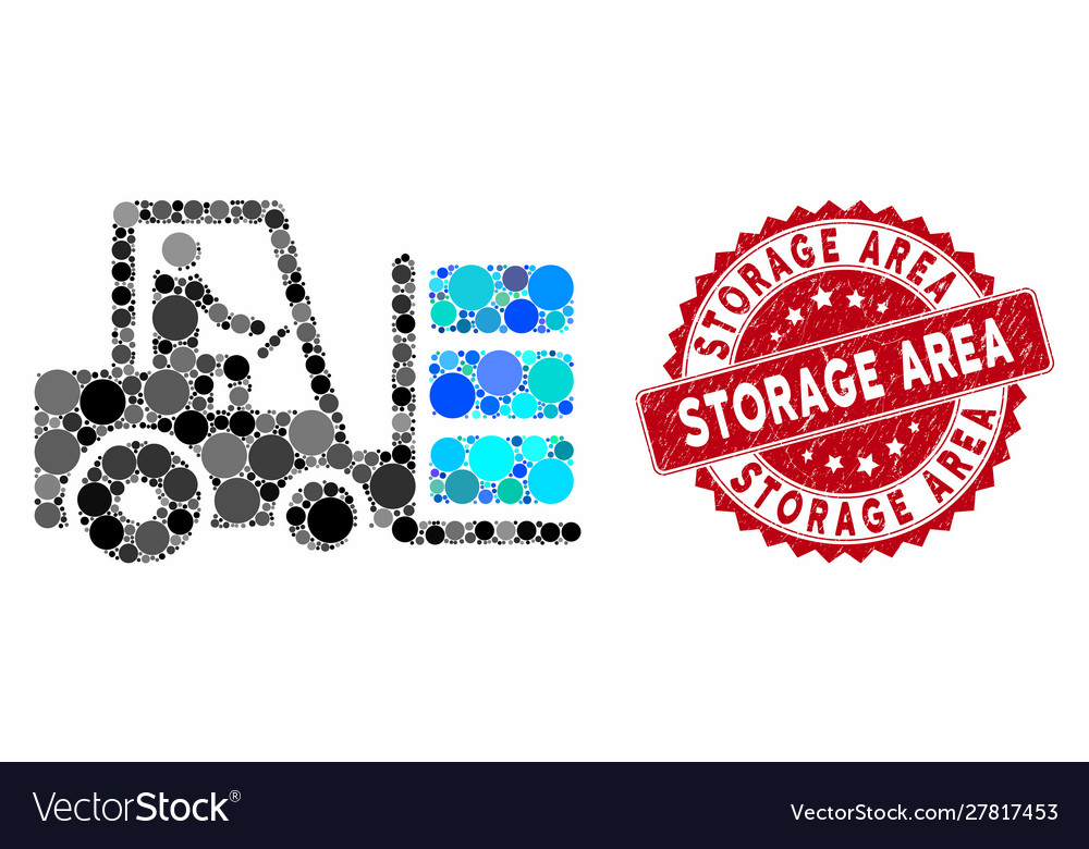 Mosaic forklift with textured storage area stamp