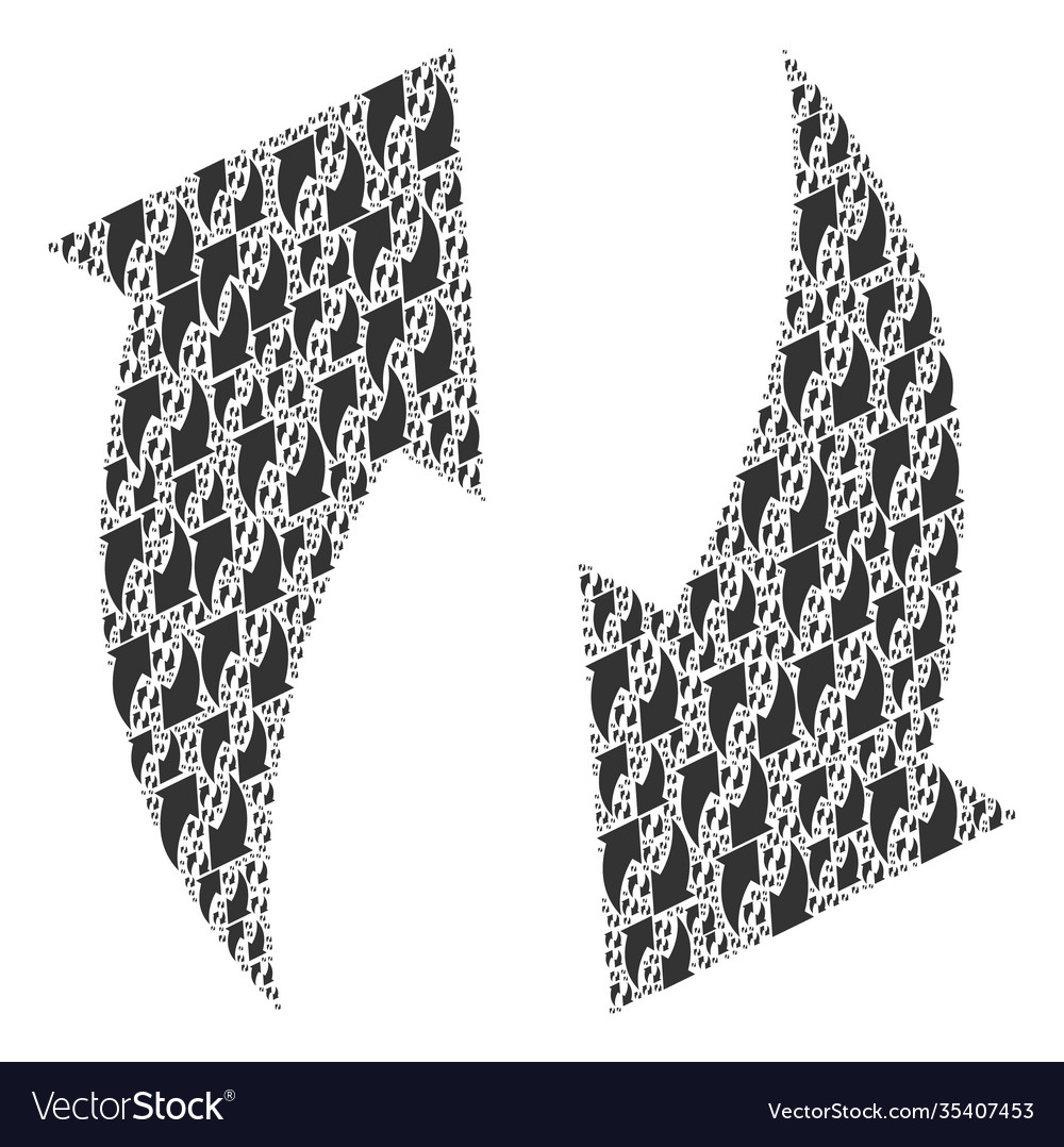Refresh recursion composition itself icons vector image Refresh recursion composition itself icons