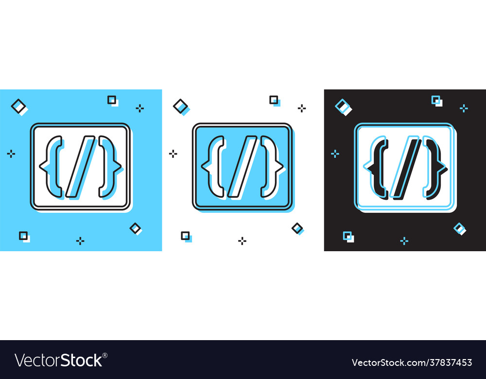 Programmiersprachen-Syntax-Symbol isoliert einstellen vector image Programmiersprachen-Syntax-Symbol isoliert einstellen