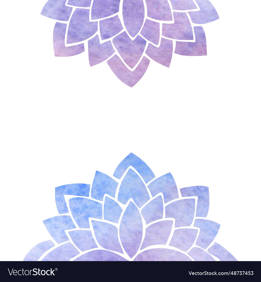 Silhouettes of purple and blue lotus flowers