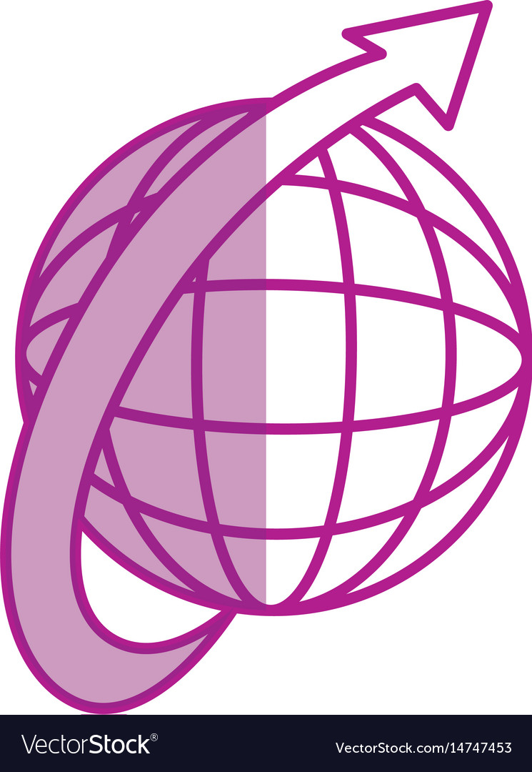 Sphere planet with arrow around