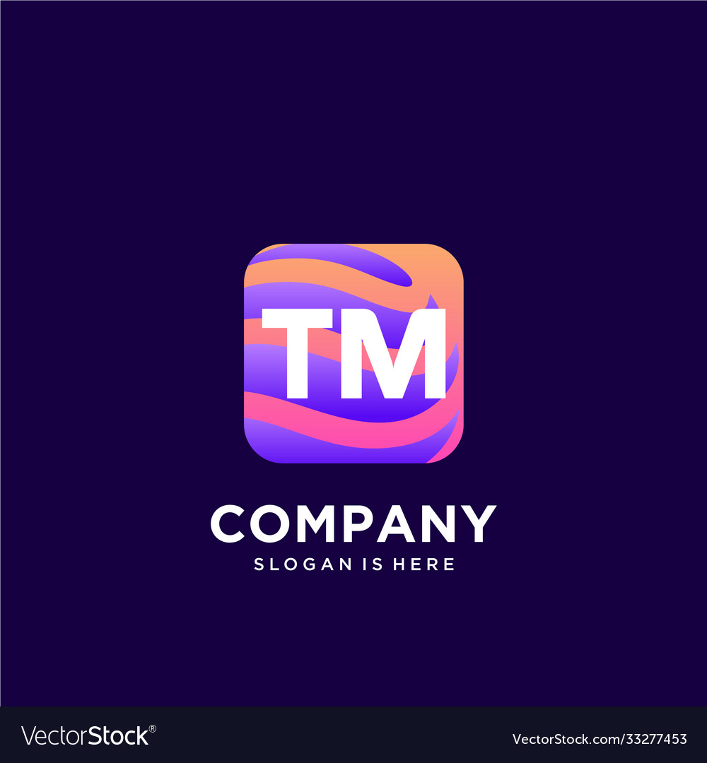Tm initial logo with colorful template