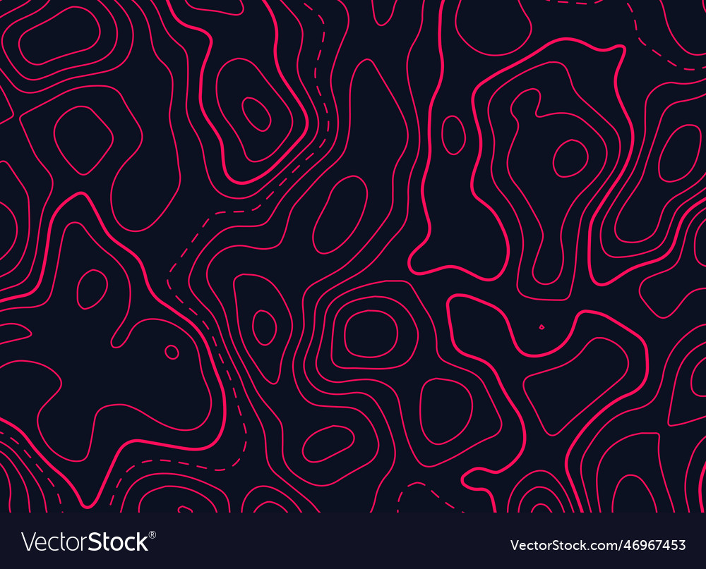 Topographic map design in red color