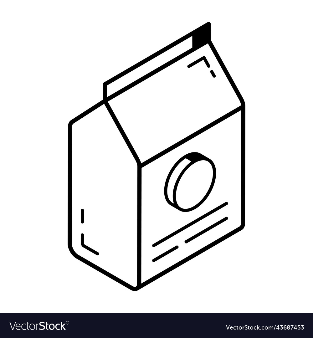 Trendy outline icon of milk packet