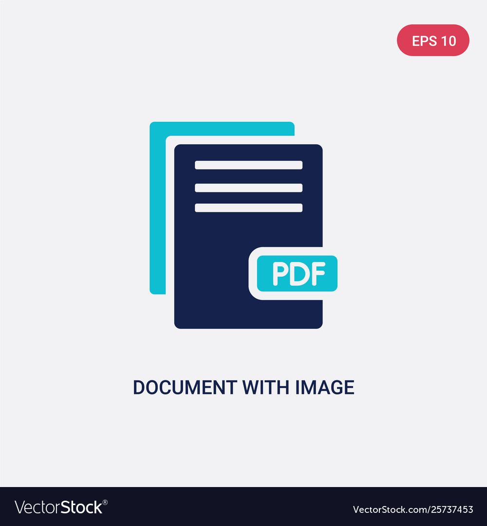 Two color document with image and content icon