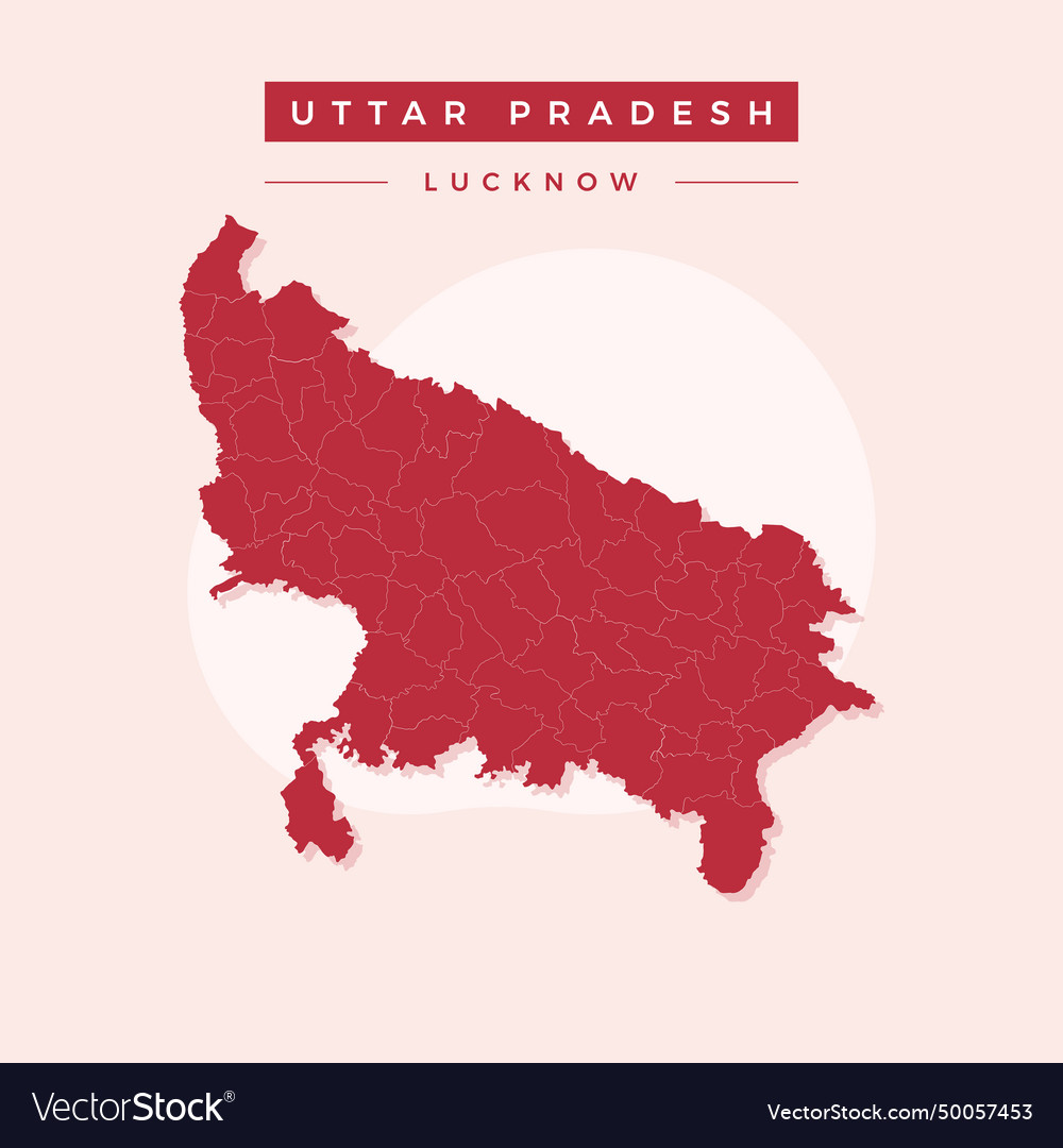 Uttar pradesh map Royalty Free Vector Image - VectorStock