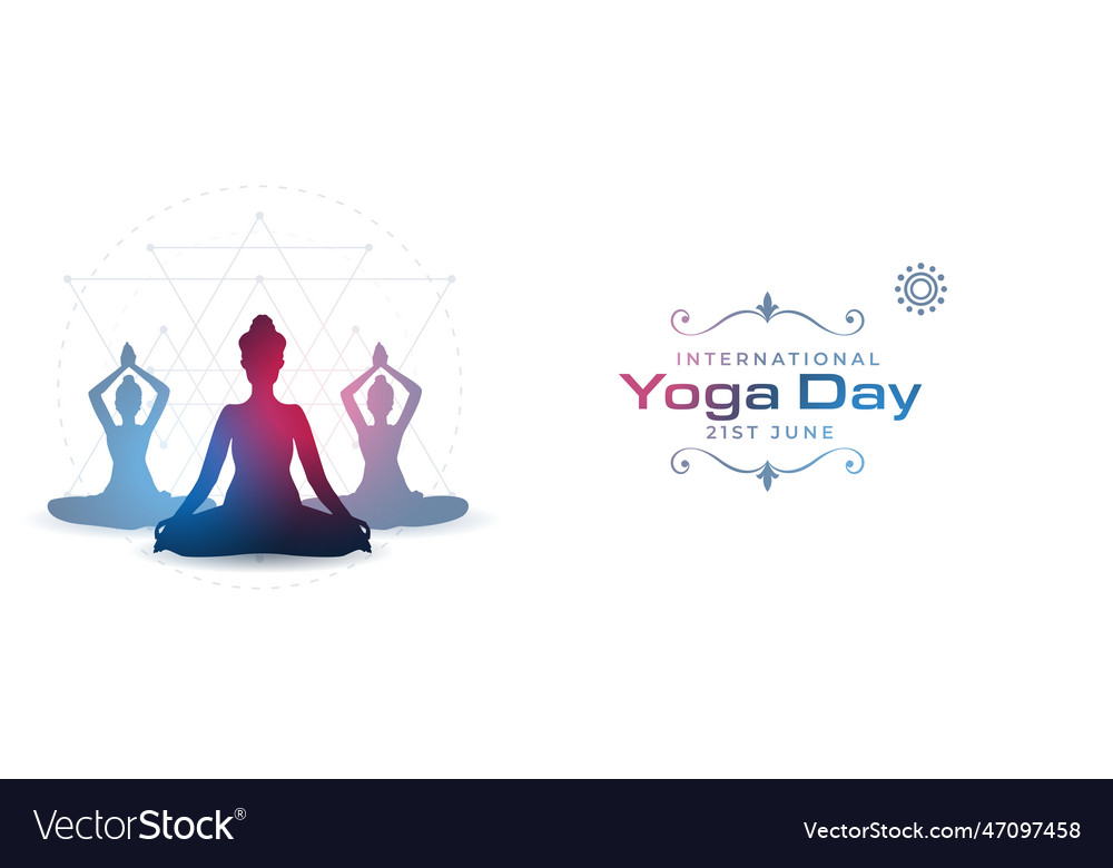 21st June International Yoga Day Event Poster For Vector Image