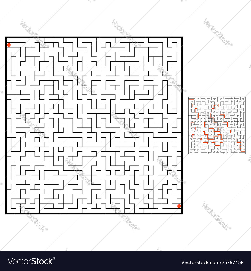 Abstract square maze game for kids puzzle