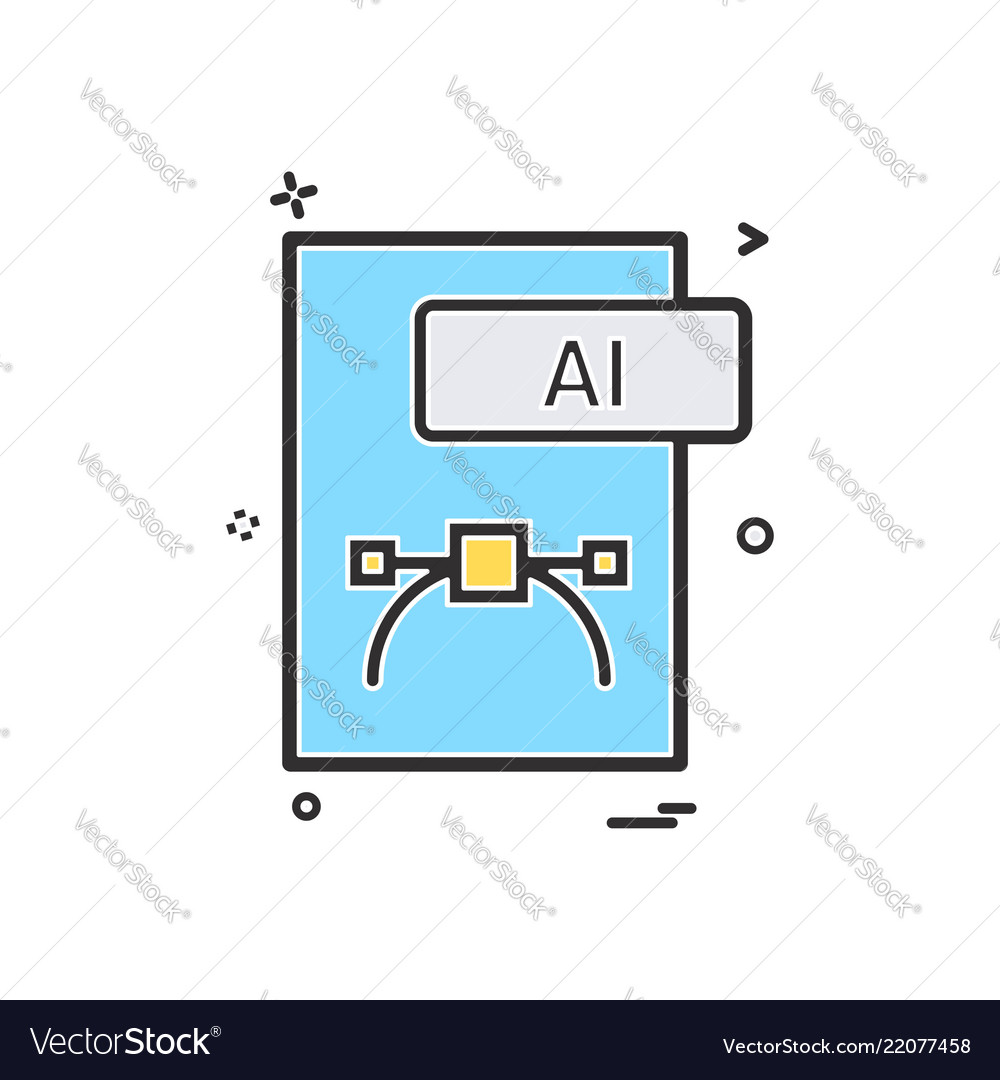 Ai file format icon design vector image Ai file format icon design