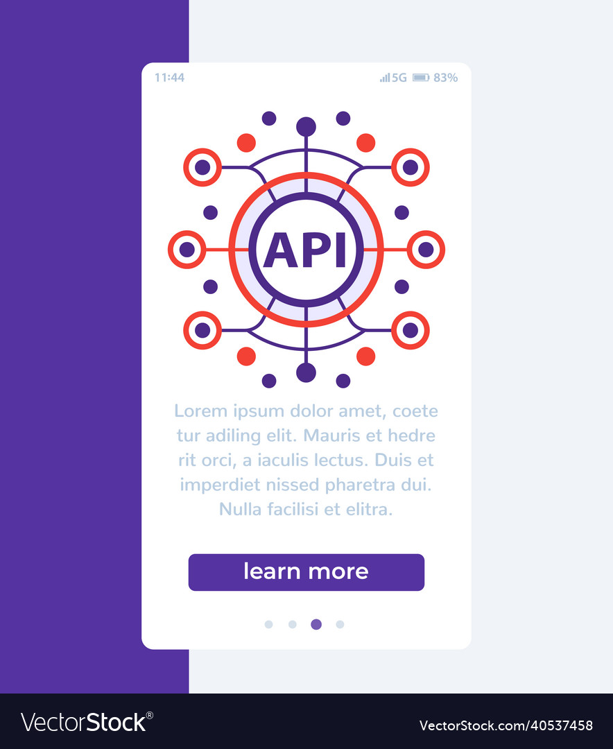 Api application programming interface banner vector image Api application programming interface banner