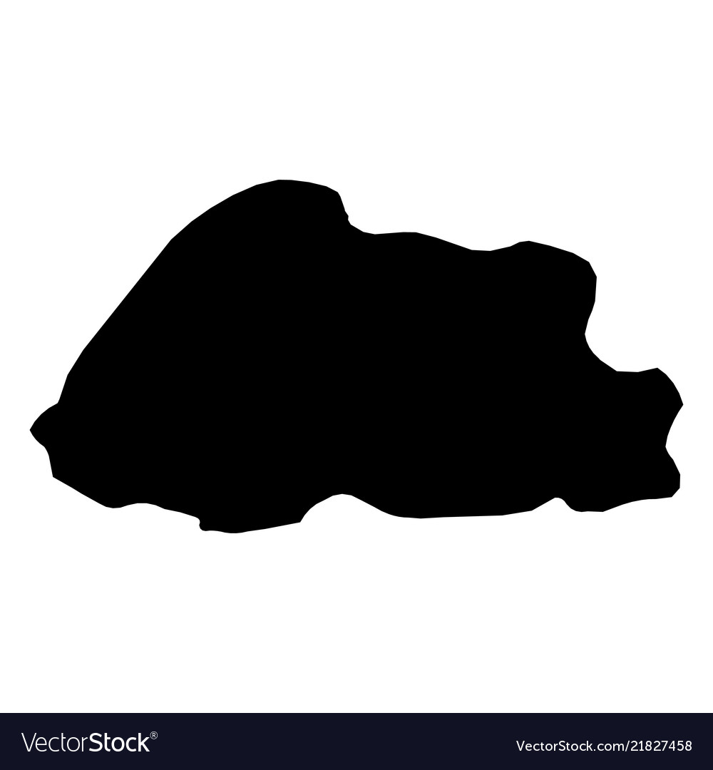 Bhutan - solid black silhouette map of country vector image Bhutan - solid black silhouette map of country