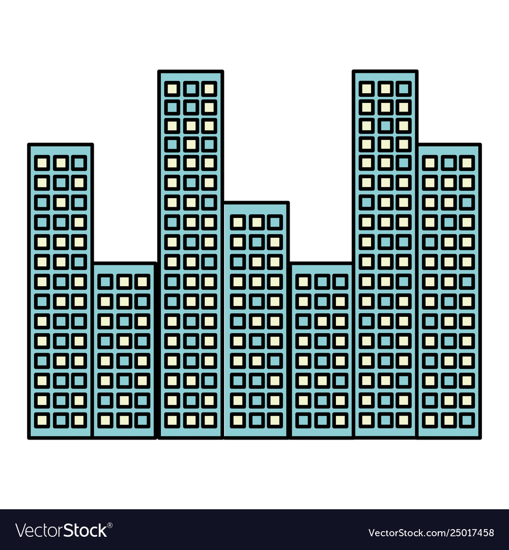 Buildings cityscape isolated icon Royalty Free Vector Image