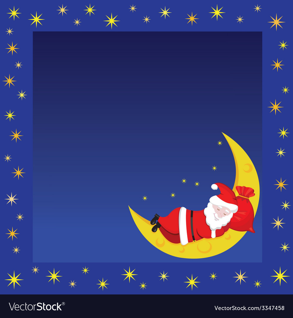 Christmas frame whit sleeping santa