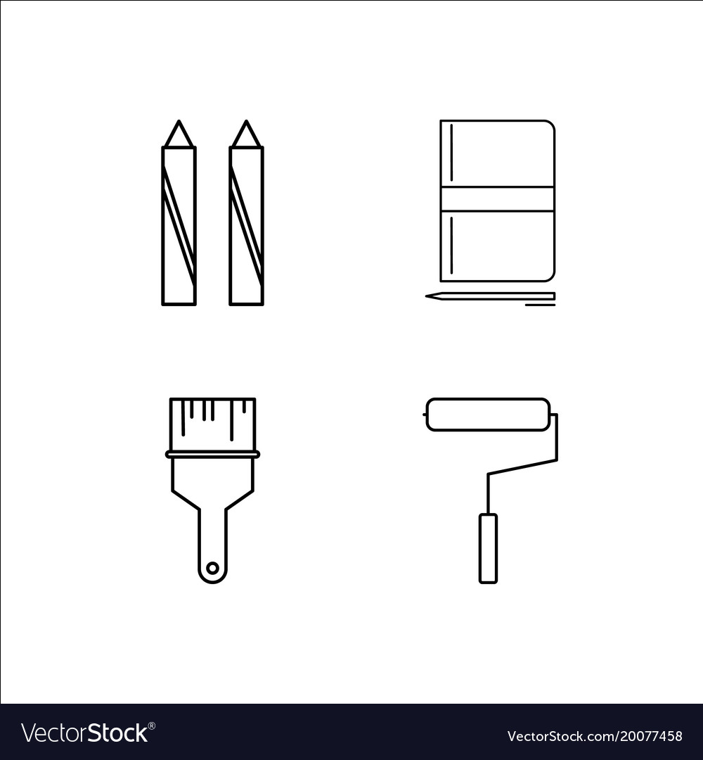Design and studio simple linear icon setsimple