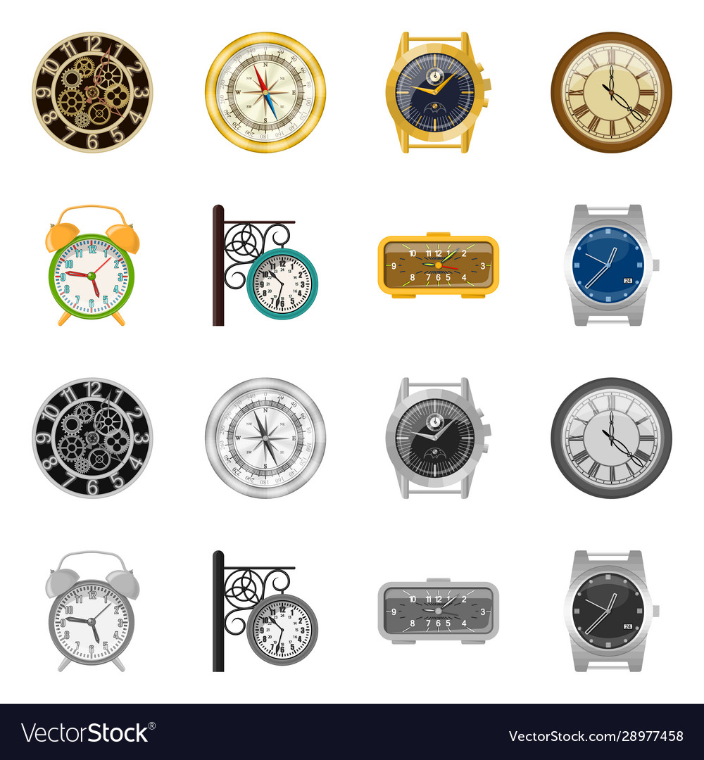 Design clock and time symbol set Vector Image Design clock and time symbol set