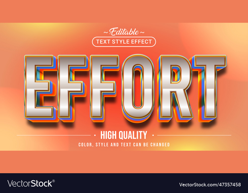 Editable text style effect - effort